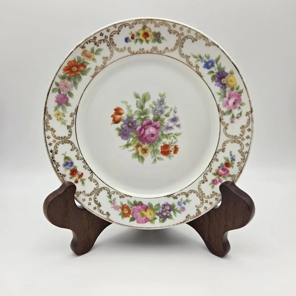 3 Rosenthal Selb Bavaria Dresden Flowers Bread Plates 6.75 Inch 1924 Germany